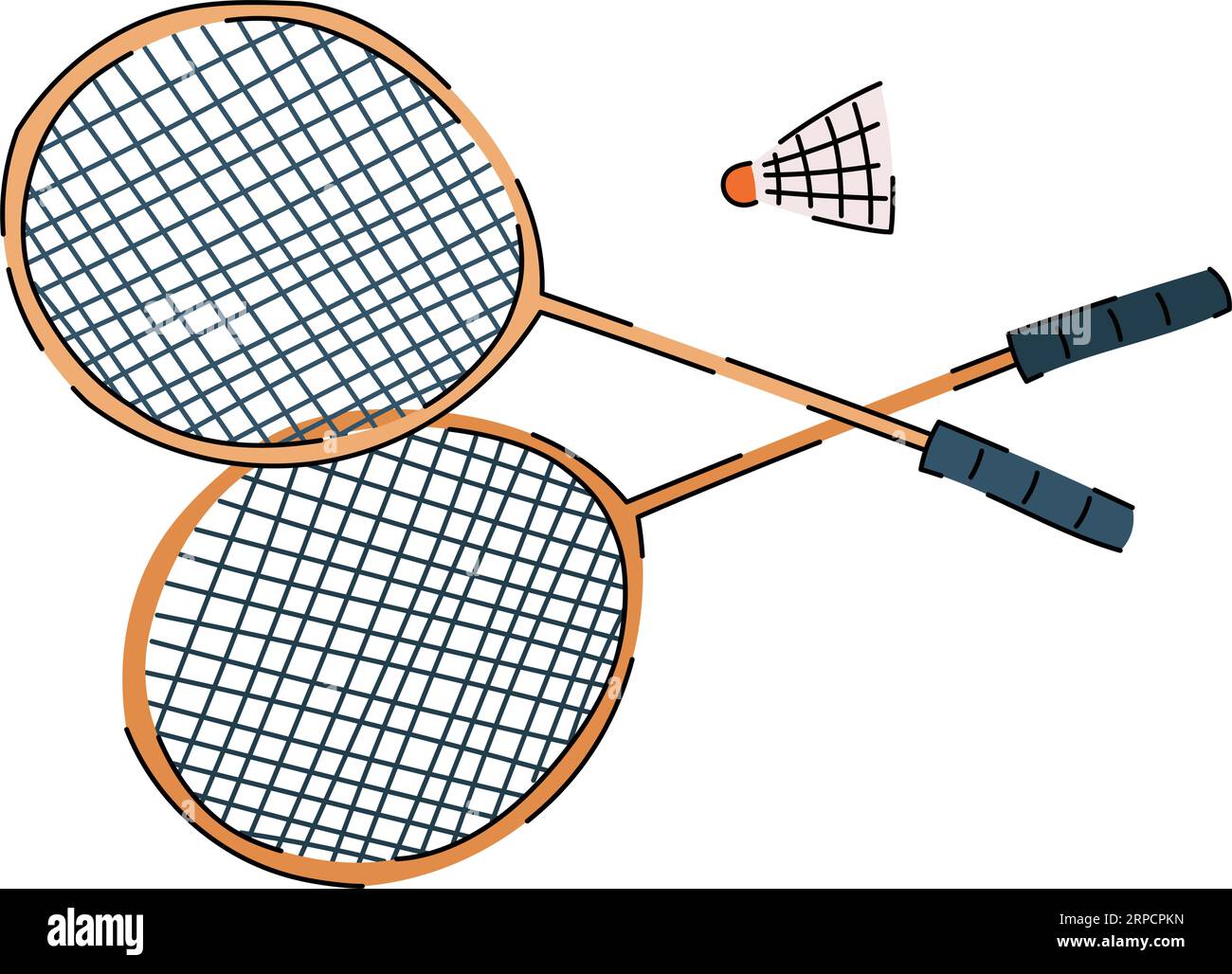 Badminton Racket e Shuttlecock Sport Equipment Illustrazione Vettoriale
