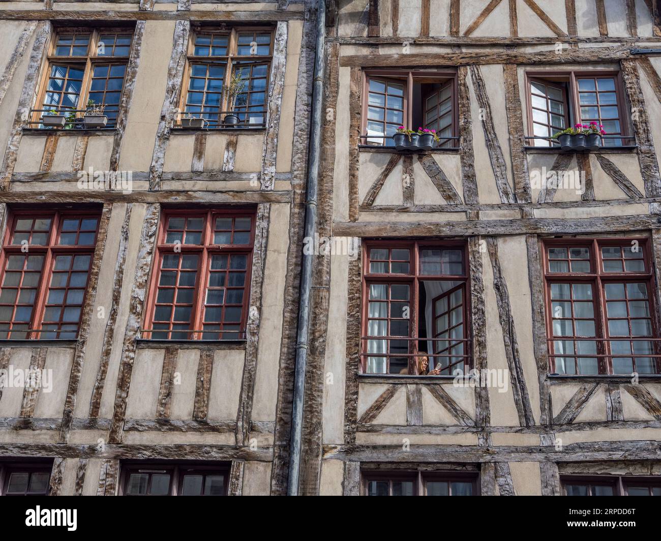 Maison du Faucheur e Maison du Mouton, due degli edifici più antichi di Parigi, Rue Francois Miron, Parigi, Francia, Europa, UE. Foto Stock