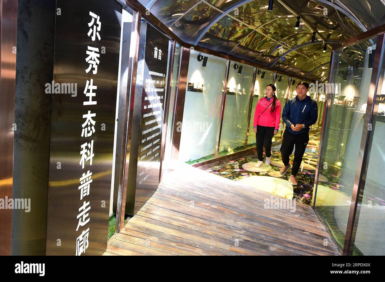 (190813) -- GANNAN, 13 agosto 2019 -- i turisti visitano una galleria di scienze ecologiche presso il villaggio di Gaxiu di Gahai Township, Luqu County, Gannan Tibetan Autonomous Prefecture, provincia del Gansu nel nord-ovest della Cina, 13 agosto 2019. Negli ultimi anni, Gannan ha promosso la cultura e l'industria turistica per aumentare il reddito della popolazione locale. ) CHINA-GANSU-GANNAN-TOURISM (CN) ZhaoxDingzhe PUBLICATIONxNOTxINxCHN Foto Stock