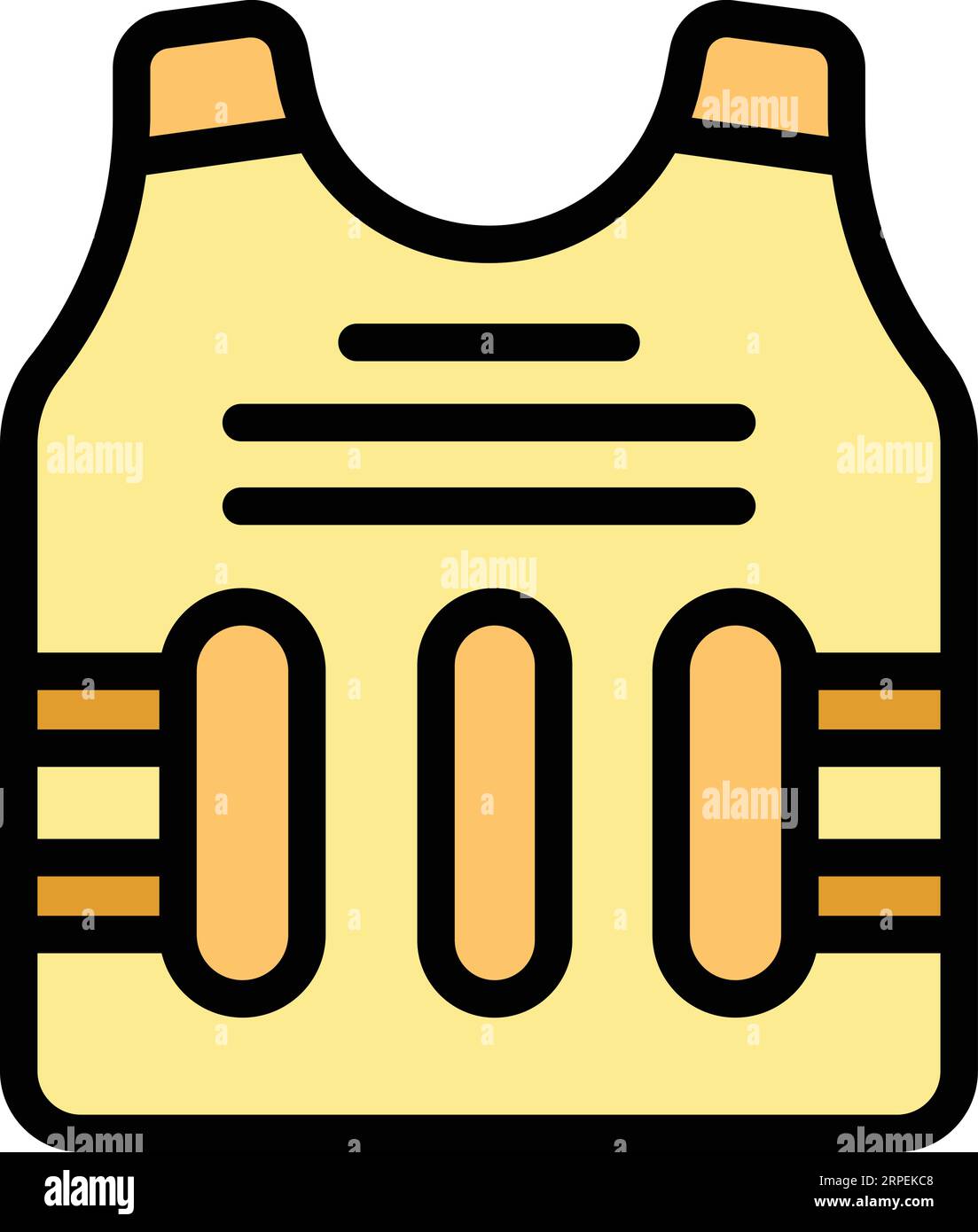 Icona giubbotto team per delineare il vettore. Giacca della polizia. Colore piatto a prova di tattica Illustrazione Vettoriale