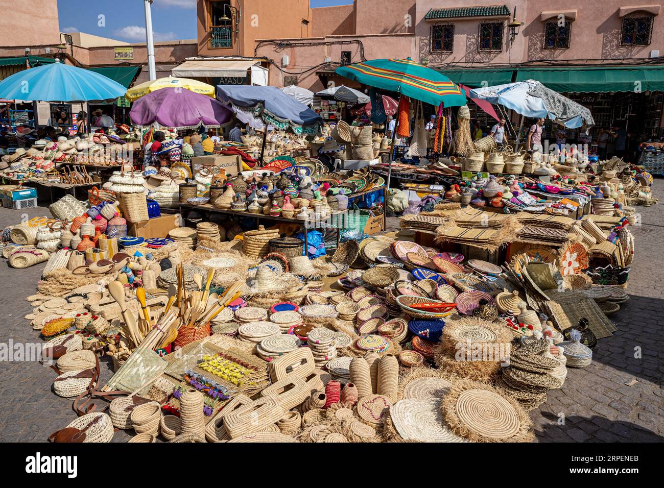 Marocco - Marrakech - Patrimonio dell'Umanità dell'UNESCO - opere di paglia Foto Stock