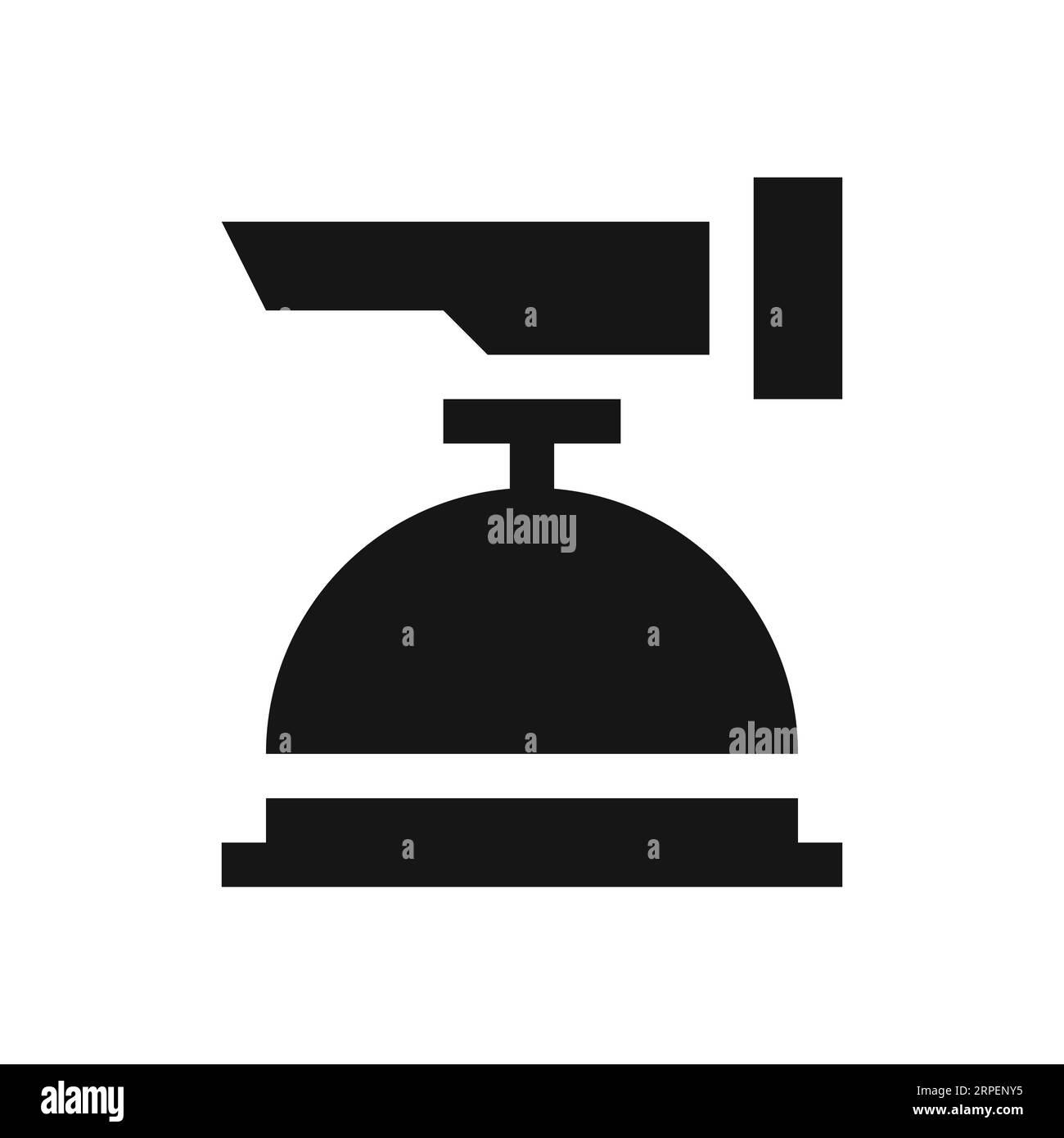 Servizio di portineria, icona della pressione manuale del campanello dell'hotel (icona minima) Illustrazione Vettoriale