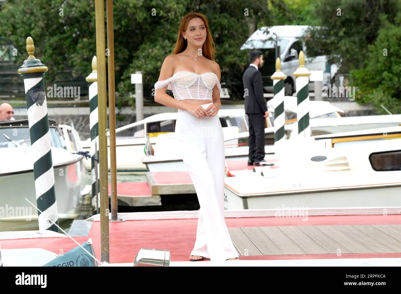 Ludovica Coscione bei der Ankunft am Pier des Hotels Excelsior auf der Biennale di Venezia 2023 / 80. Internationale Filmfestspiele von Venedig. Venedig, 04.09.2023 Foto Stock