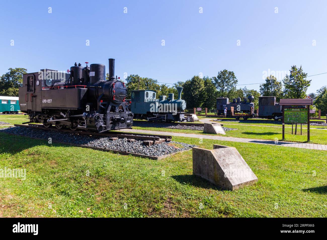 Nagycenki Szechenyi Muzeumvasut, ferrovia a scartamento ridotto, museo all'aperto delle locomotive a vapore, Nagycenk, Ungheria Foto Stock