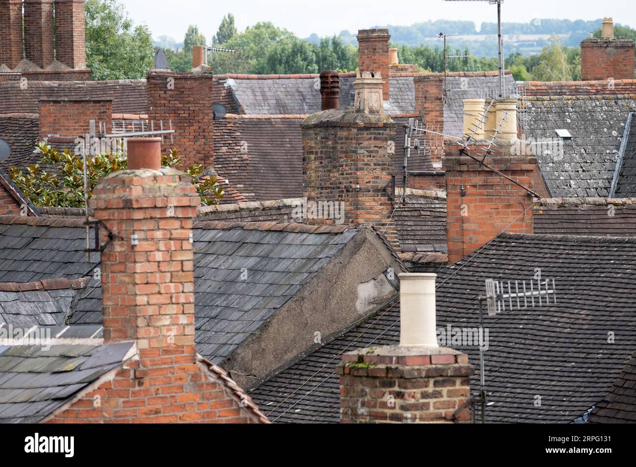 Tetti a Stratford-upon-Avon, Warwickshire, Inghilterra, Regno Unito Foto Stock