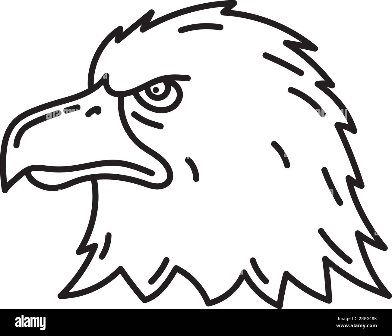 Icona della linea vettoriale della testa di aquila calva per l'American Eagle Day del 20 giugno Illustrazione Vettoriale
