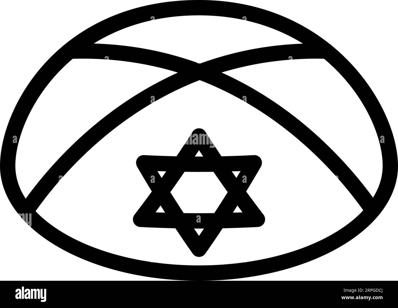 kippah yarmulke illustrazione vettoriale dell'icona della linea ebraica Illustrazione Vettoriale