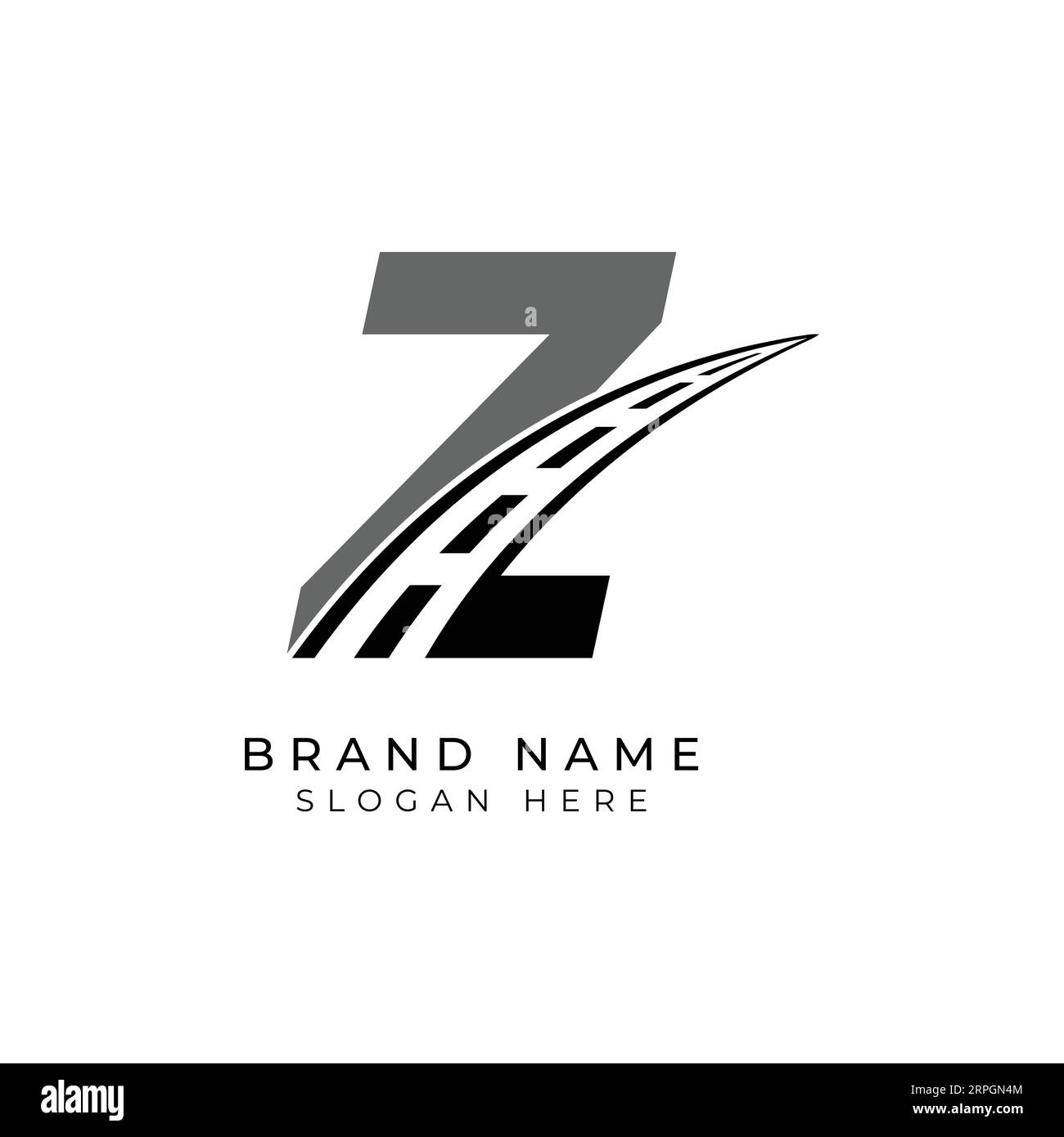 Logo lettera Z asfalto per l'identità. Illustrazione del vettore del modello di costruzione per il marchio Illustrazione Vettoriale