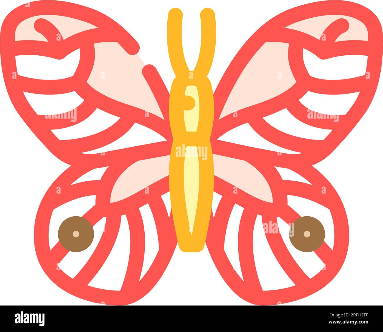 immagine vettoriale dell'icona a colori della molla a farfalla in vetro Illustrazione Vettoriale