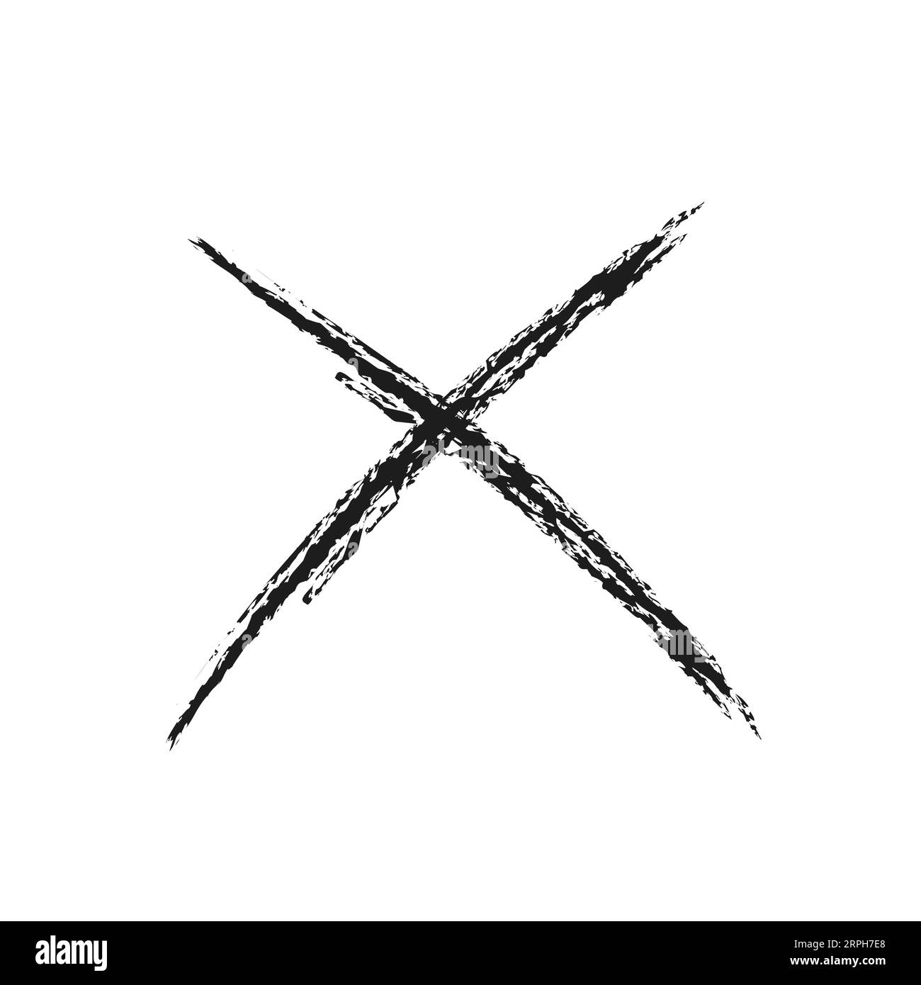 Contrassegno grunge X. Simbolo vettore X barrato. Elemento di design incrociato per annullare, rifiutare e rifiutare qualcosa. Illustrazione Vettoriale