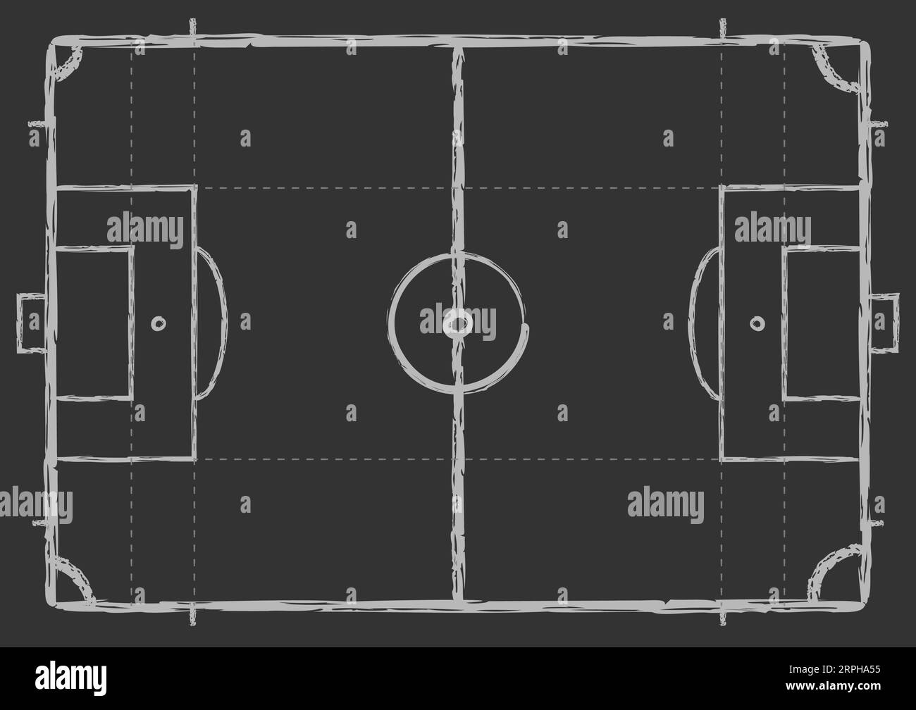 Campo da calcio. Vista dall'alto della partita di calcio Illustrazione Vettoriale