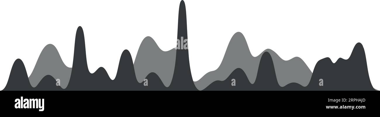 Onda audio. Diagramma delle frequenze sonore. Registrazione musicale Illustrazione Vettoriale