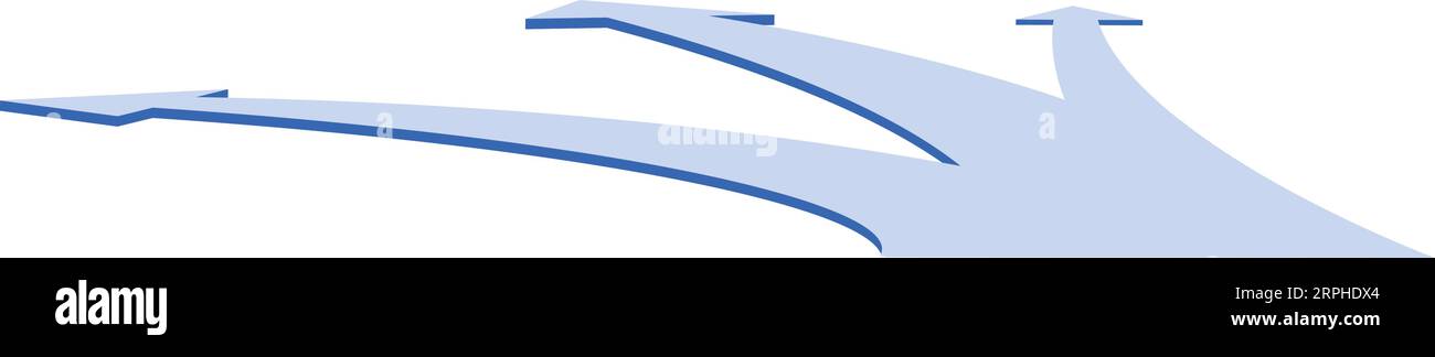 Frecce in prospettiva. Scelta del modo. Decisione di destinazione Illustrazione Vettoriale