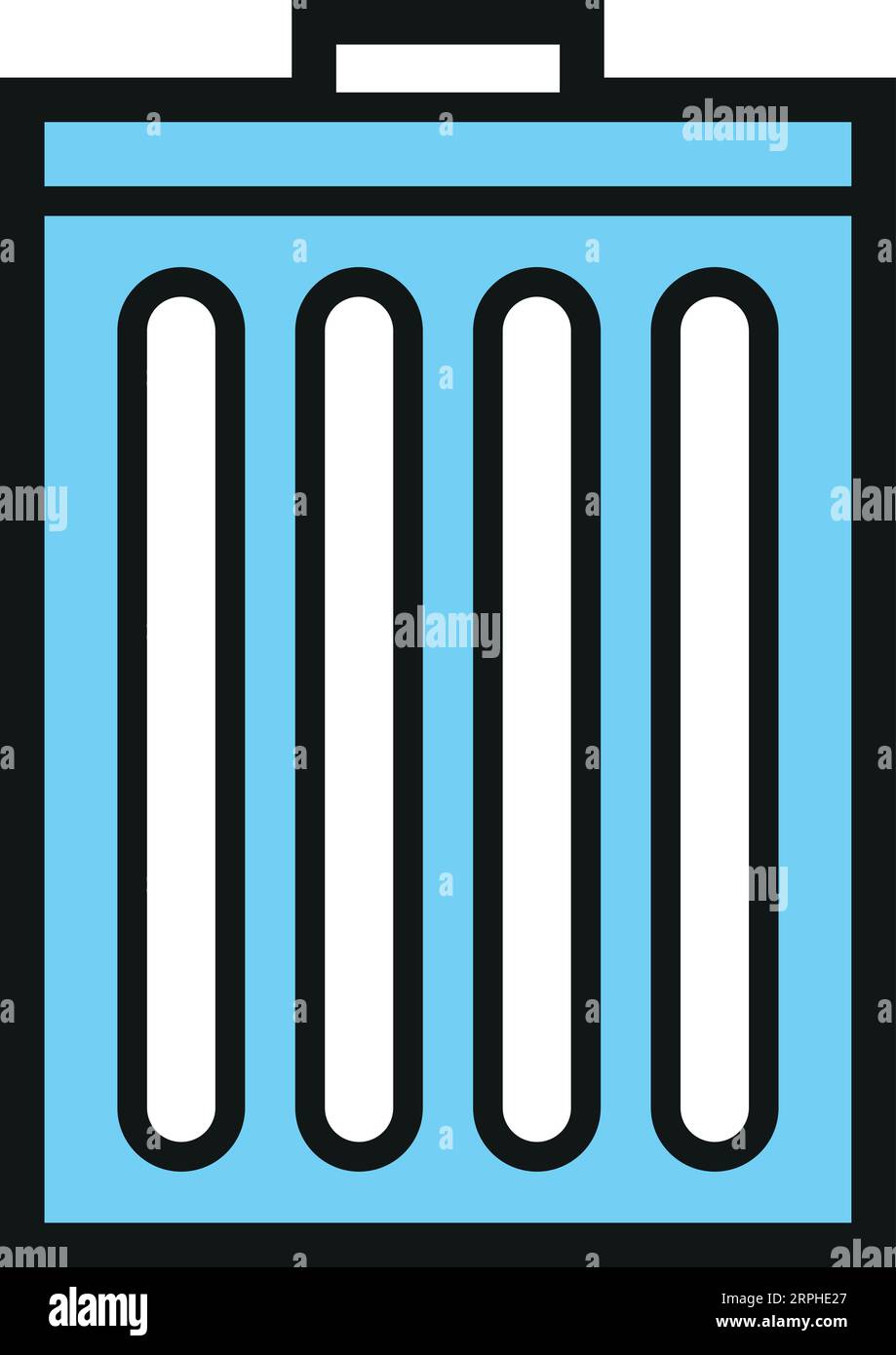 Icona del cestino. Simbolo retro cestino rifiuti Illustrazione Vettoriale