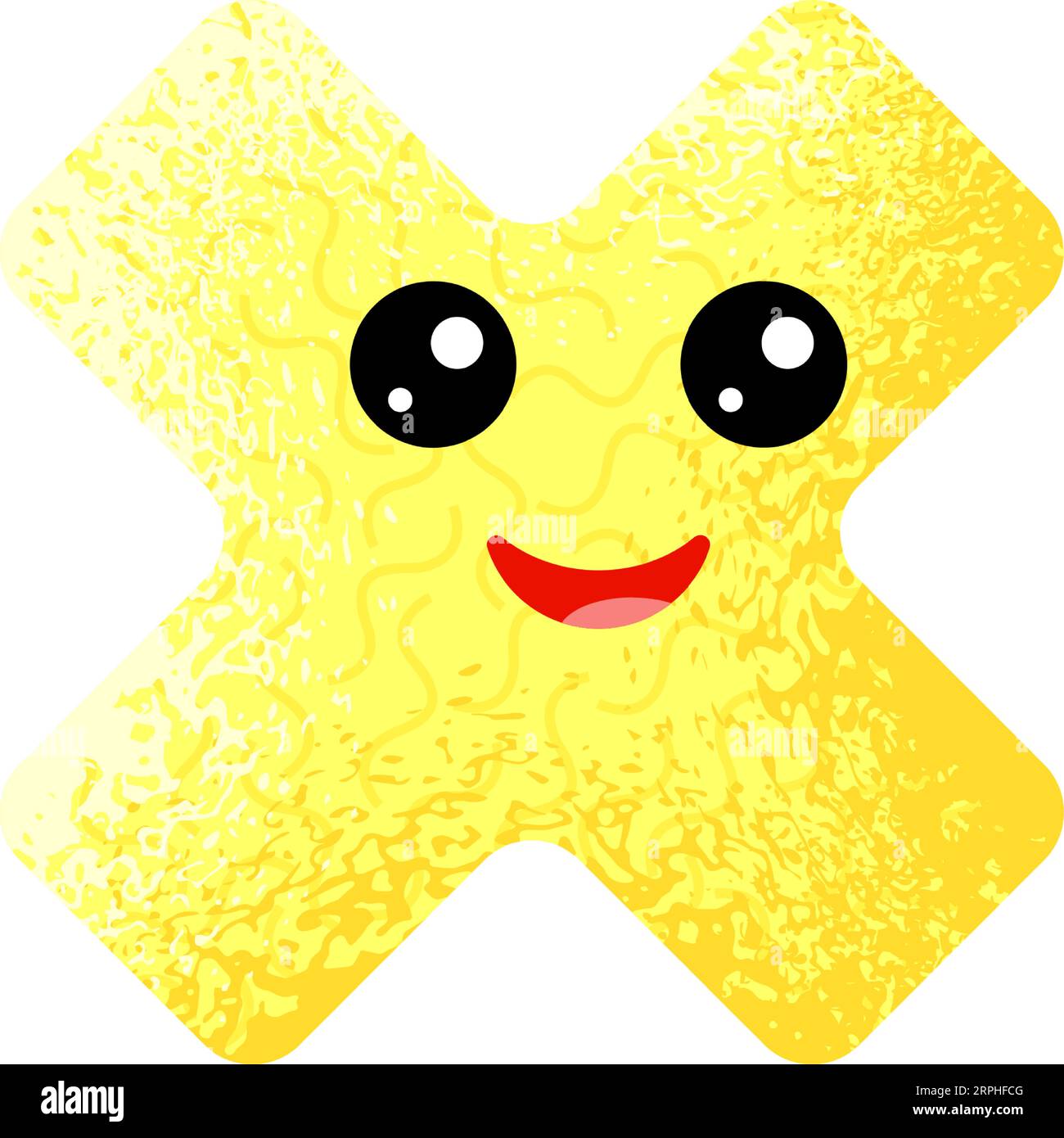 Croce di colore con faccia sorridente. Divertente personaggio della forma Illustrazione Vettoriale