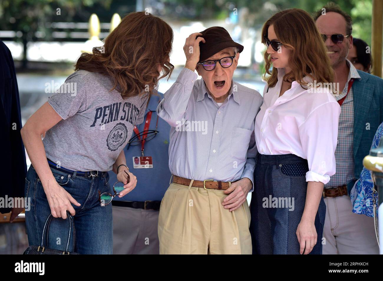 Venezia, Italia. 4 settembre 2023. Valérie Lemercier, Woody Allen, Lou de Laâge arrivano alla 80a Mostra Internazionale d'Arte cinematografica 2023 di Venezia il 4 settembre 2023. Foto di Rocco Spaziani/UPI Credit: UPI/Alamy Live News Foto Stock