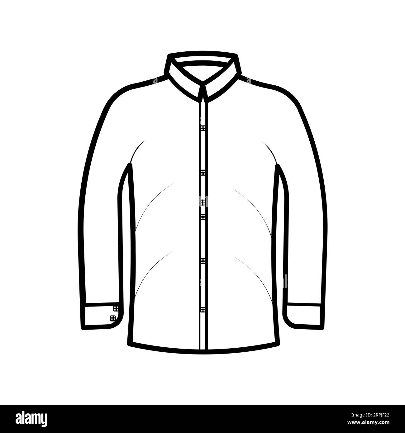 CAMICIA FORMALE, icona vettoriale modificabile e ridimensionabile Illustrazione Vettoriale