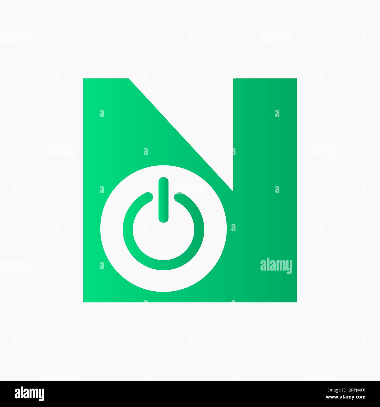 Simbolo elettronico con logo Letter N Power Illustrazione Vettoriale