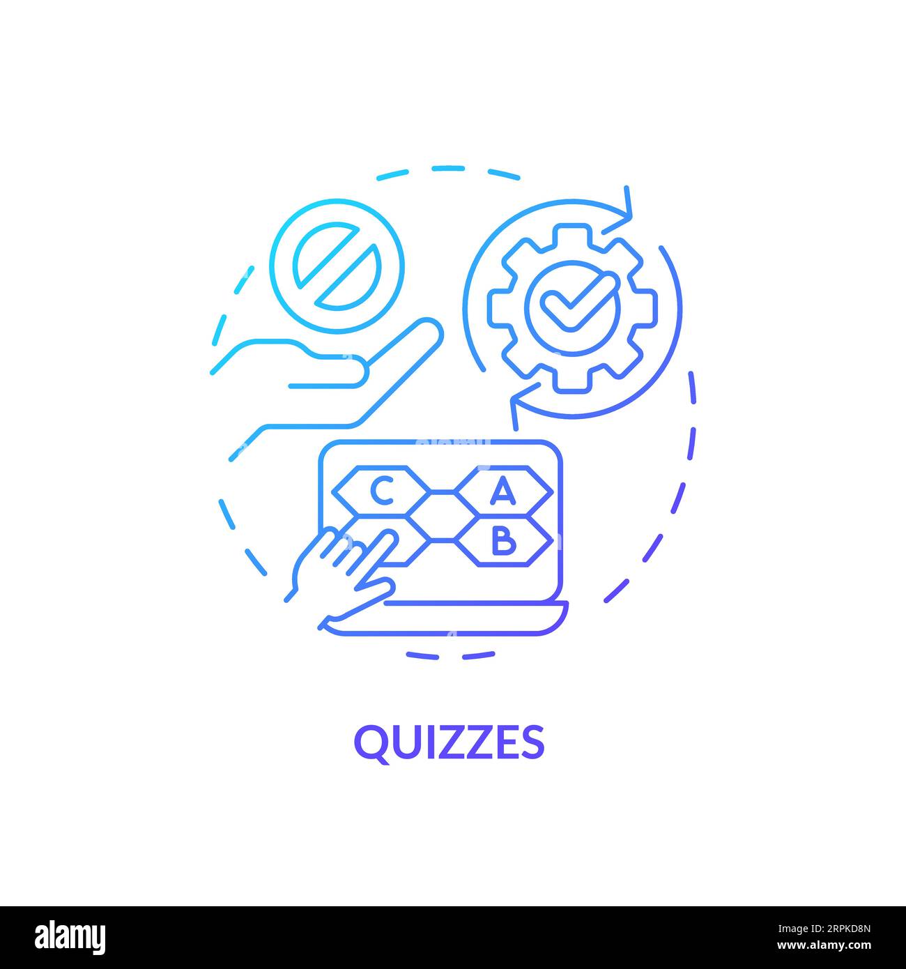 Icona blu del concetto di gradiente dei quiz Illustrazione Vettoriale