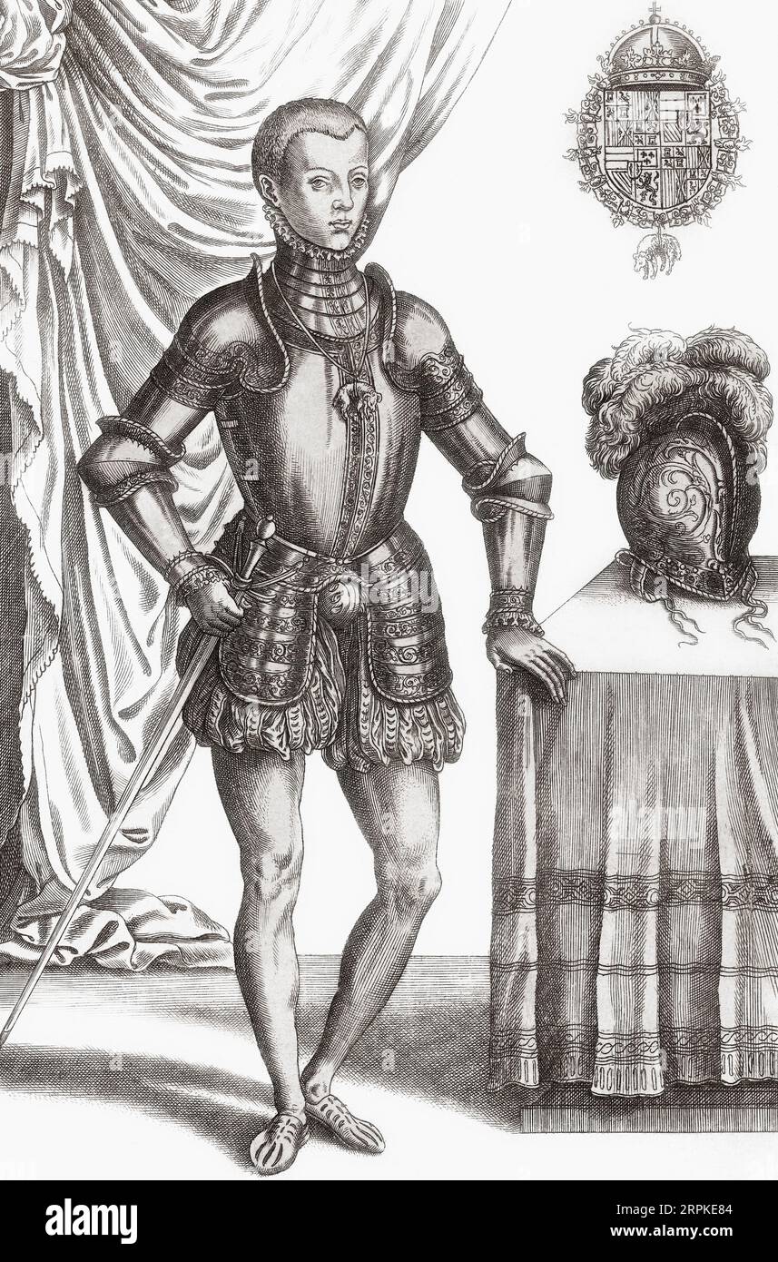 Carlos, Principe delle Asturie alias Don Carlos, 1545 – 1568. Figlio maggiore ed erede apparente del re Filippo II di Spagna. Foto Stock