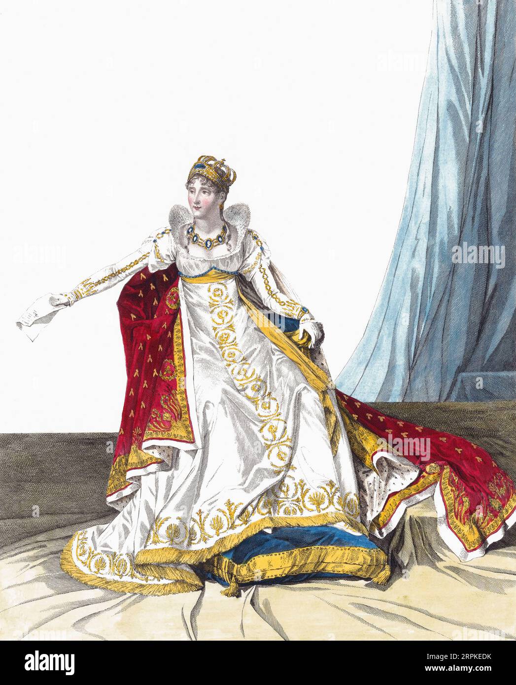 Imperatrice Joséphine, nata Marie Josèphe Rose Tascher de la Pagerie, 1763-1814. Prima moglie di Napoleone, e quindi la prima imperatrice dei francesi. Dopo un lavoro di Jean Louis Charles Pauquet. Foto Stock