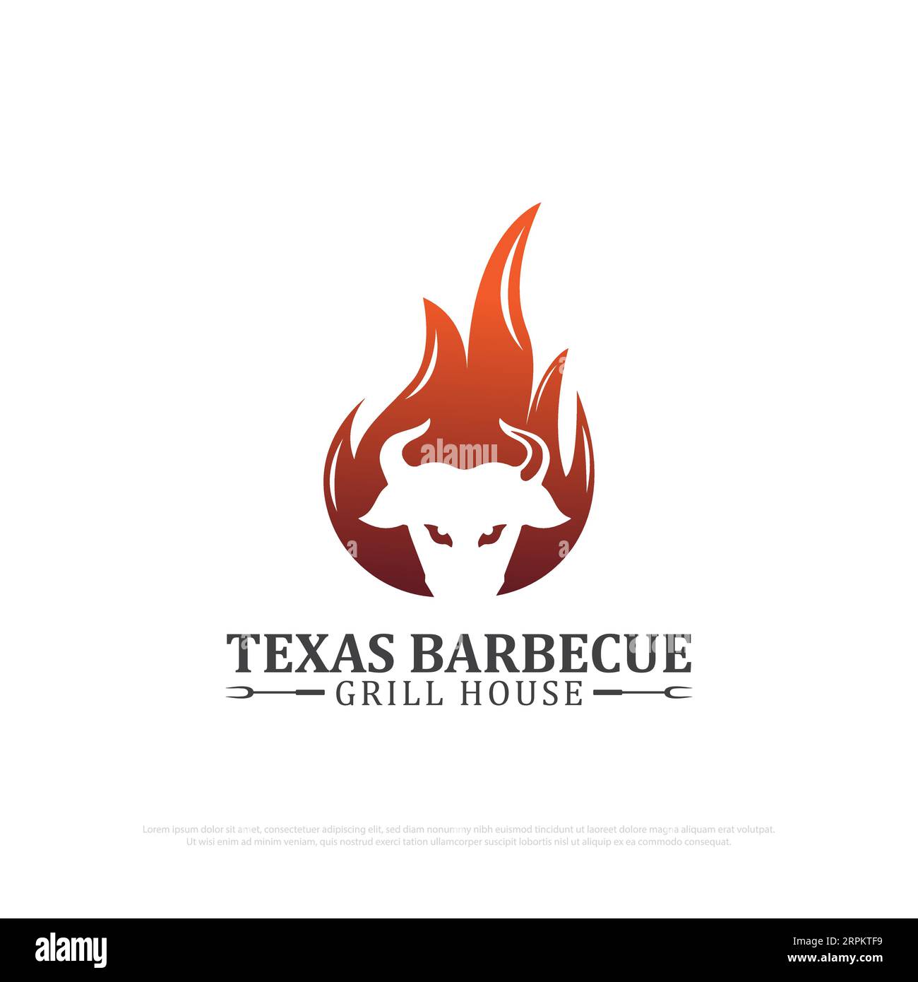 simbolo simbolo del logo del barbecue del texas, simbolo del logo del cibo e delle bevande illustrazione vettoriale, ideale per il modello del marchio del logo del ristorante Illustrazione Vettoriale