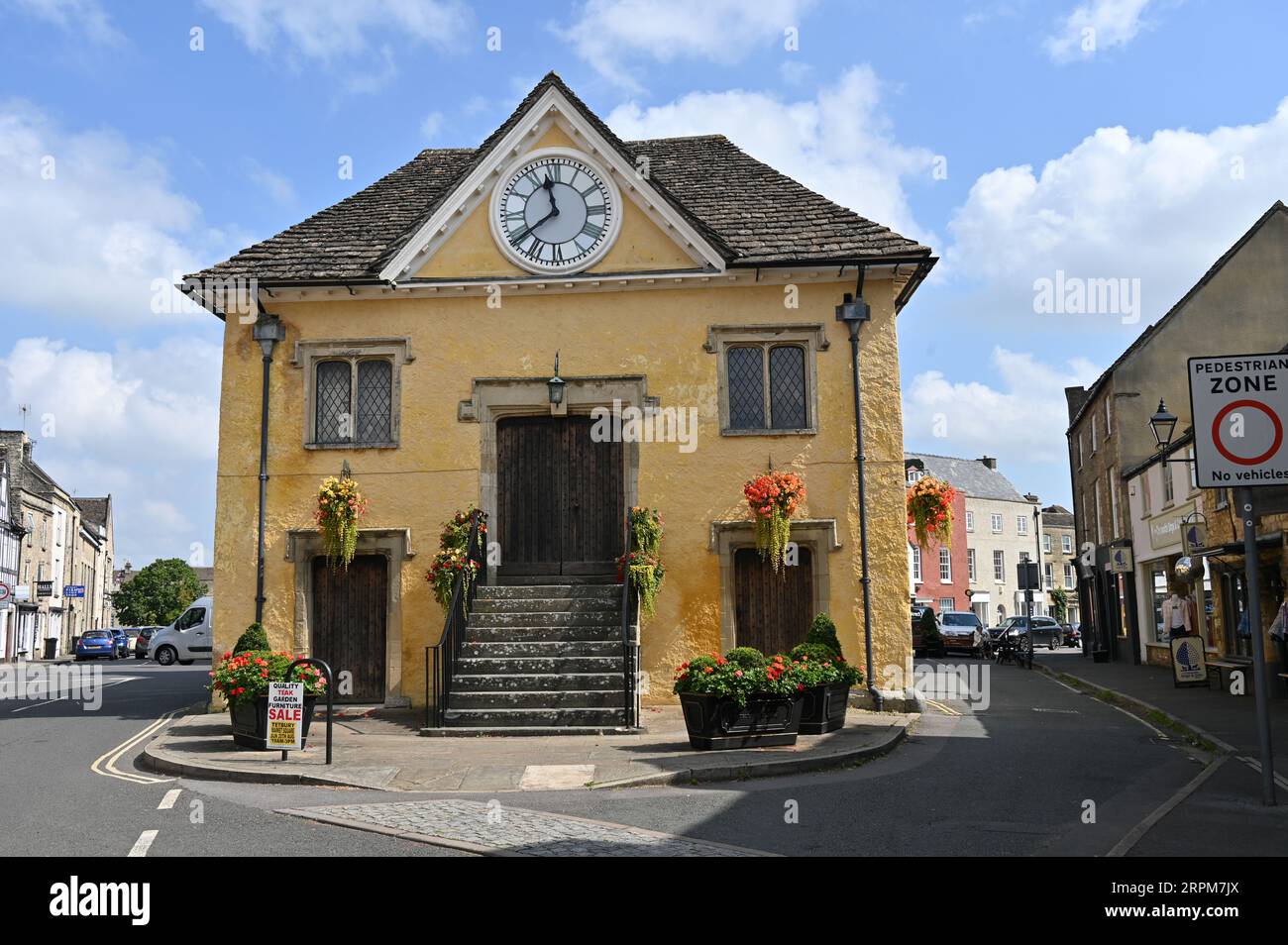 Il municipio nella città di Tetbury nel Gloucestershire si trova in Church Street Foto Stock