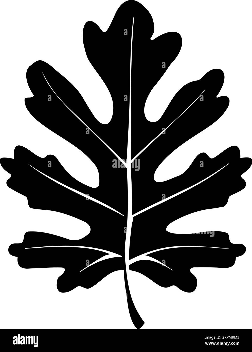 Silhouette in foglia di quercia autunnale. illustrazione vettoriale Illustrazione Vettoriale