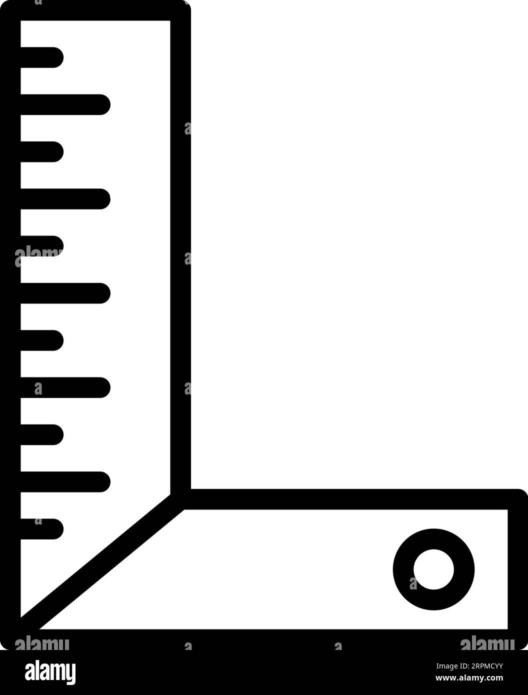 Icona del righello dell'angolo di linea come contorno modificabile per la progettazione Web Illustrazione Vettoriale