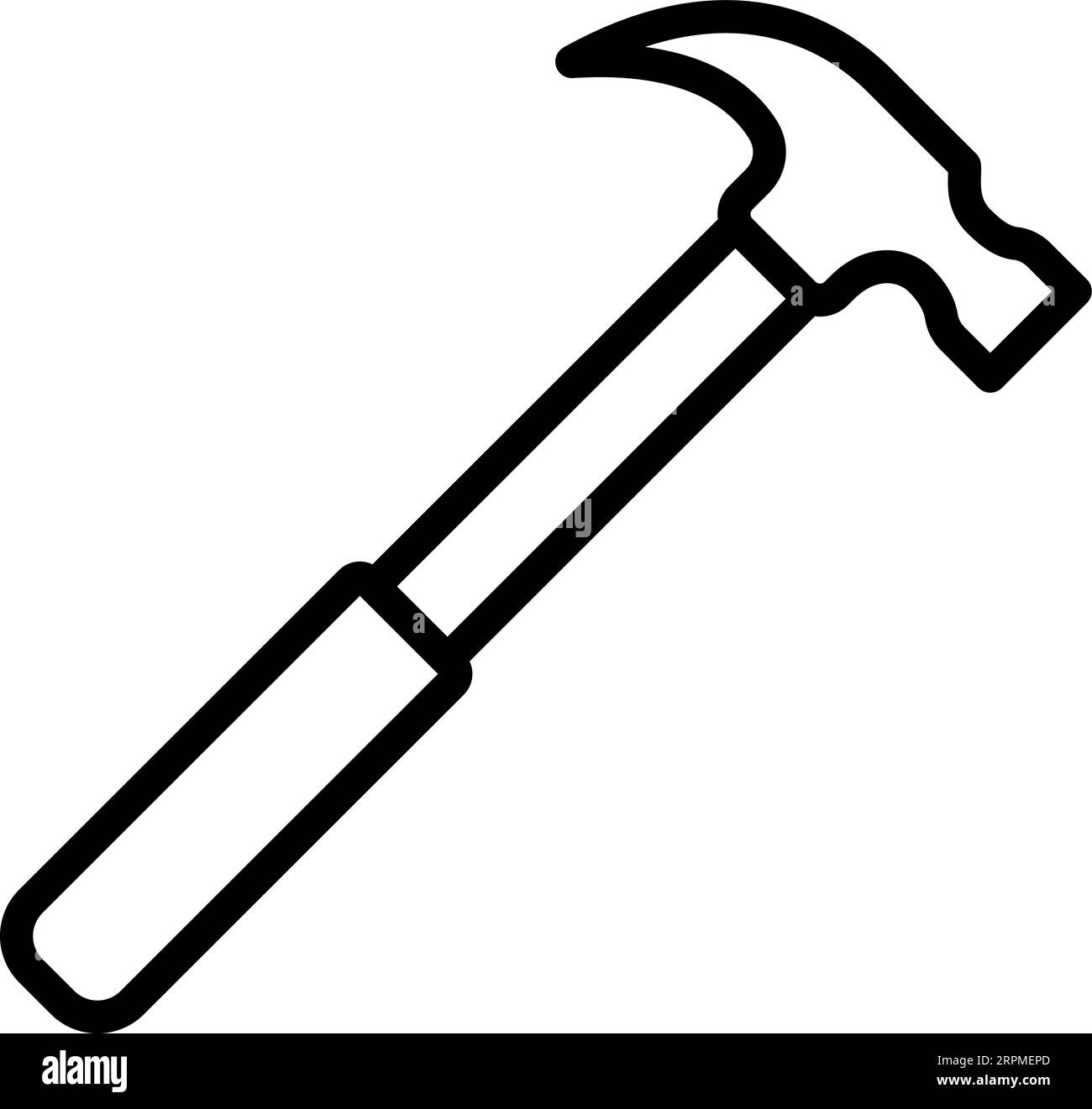Icona lineare del martello da falegname come contorno modificabile per il web design Illustrazione Vettoriale