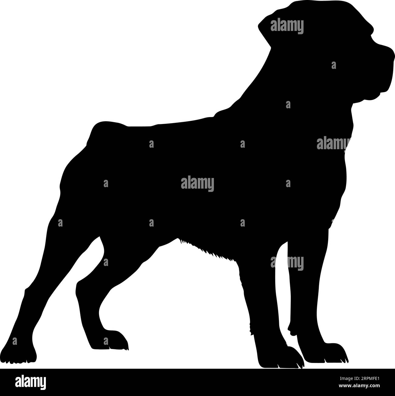 Silhouette di cane Rottweiler. Illustrazione vettoriale Illustrazione Vettoriale