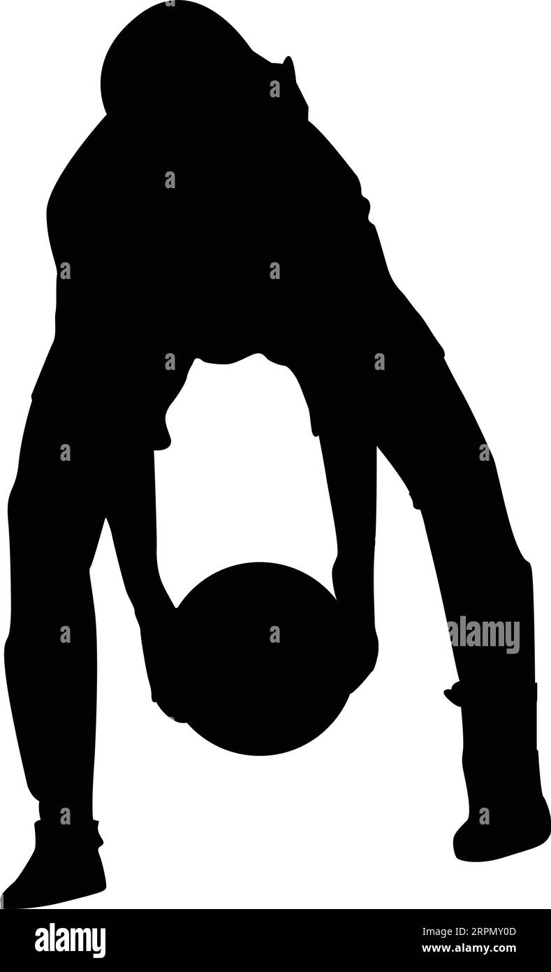 Un giovane giocatore di calcio con silhouette Illustrazione Vettoriale