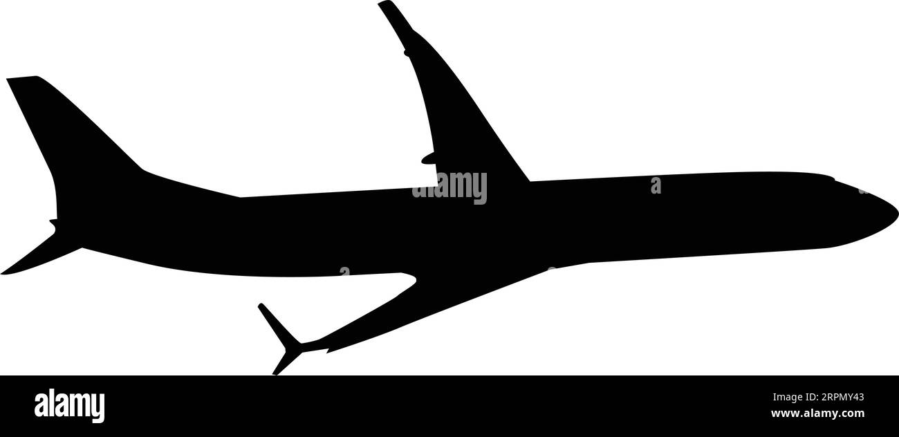 Silhouette di un aereo di linea in volo Illustrazione Vettoriale