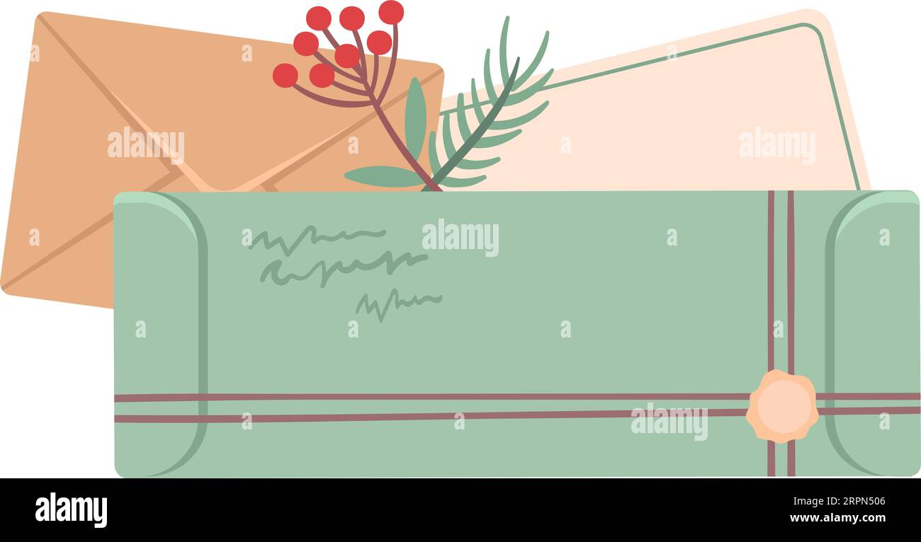 Buste fatte a mano. Simpatici pacchetti postali vintage Illustrazione Vettoriale