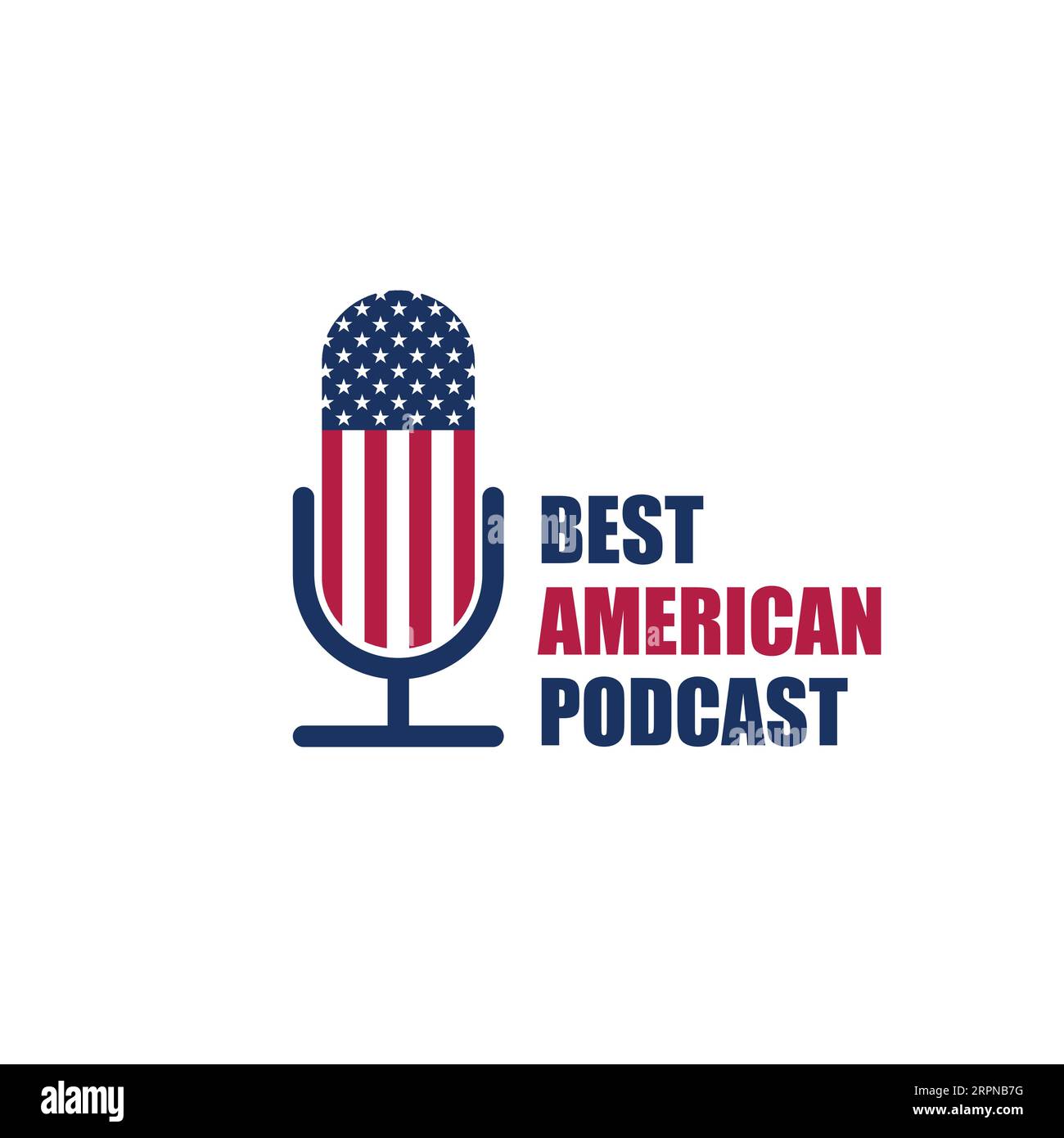 Microfono podcast USA Illustrazione Vettoriale