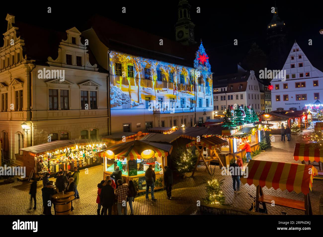 Festa di Capodanno al mercato Canaletto di Pirna Foto Stock
