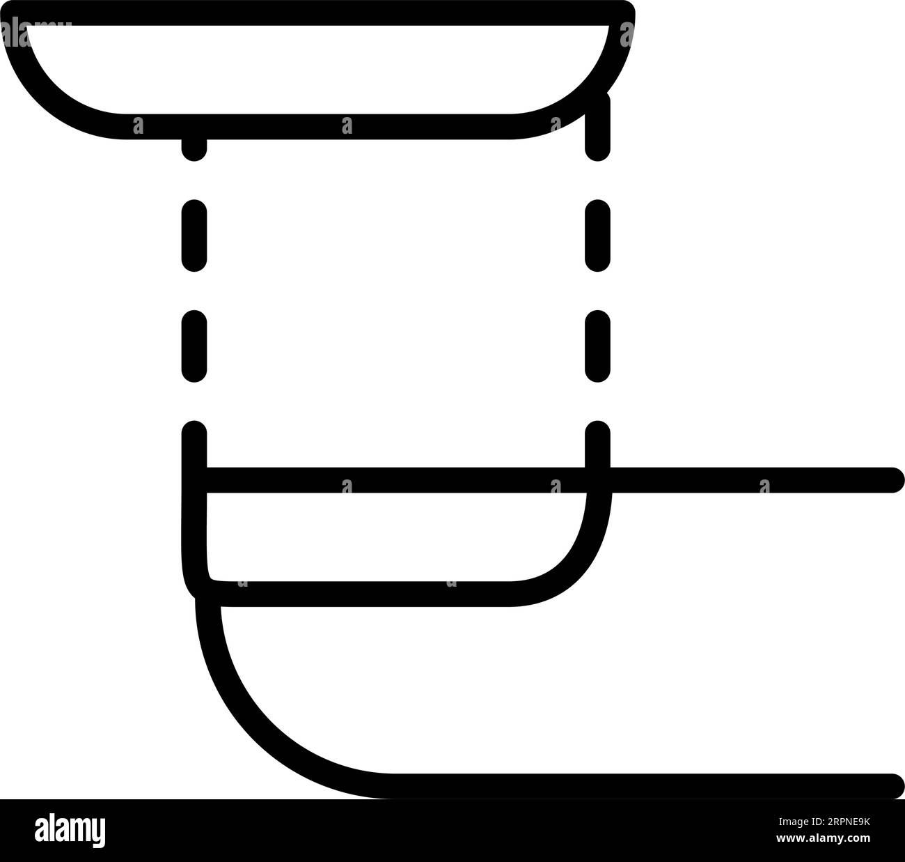 Unghie false, unghie estese, icona linea salone manicure. Dito con punte. Illustrazione di stile semplice. Simbolo pennello smalto per unghie. Vettore isolato su bianco Illustrazione Vettoriale
