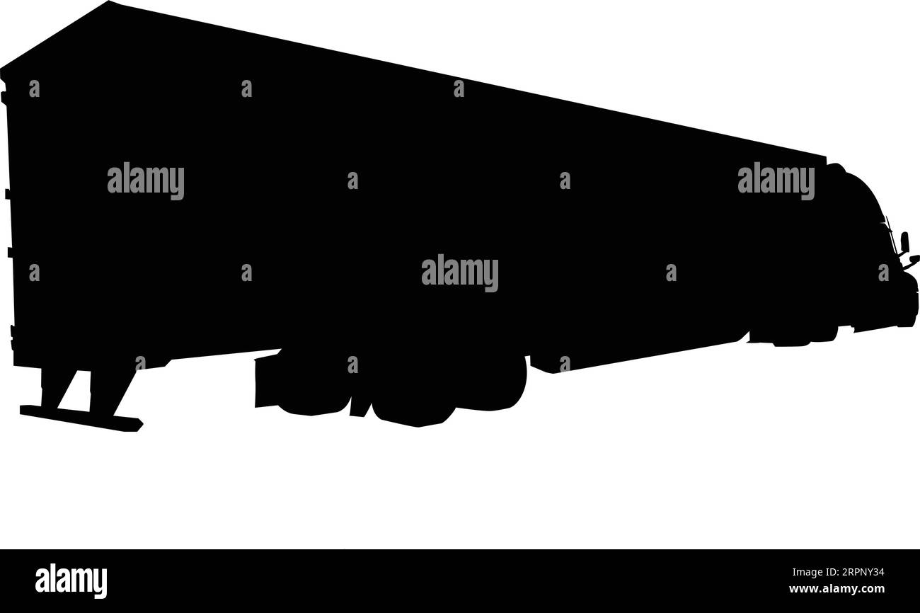 Un semirimorchio e un rimorchio con silhouette Illustrazione Vettoriale