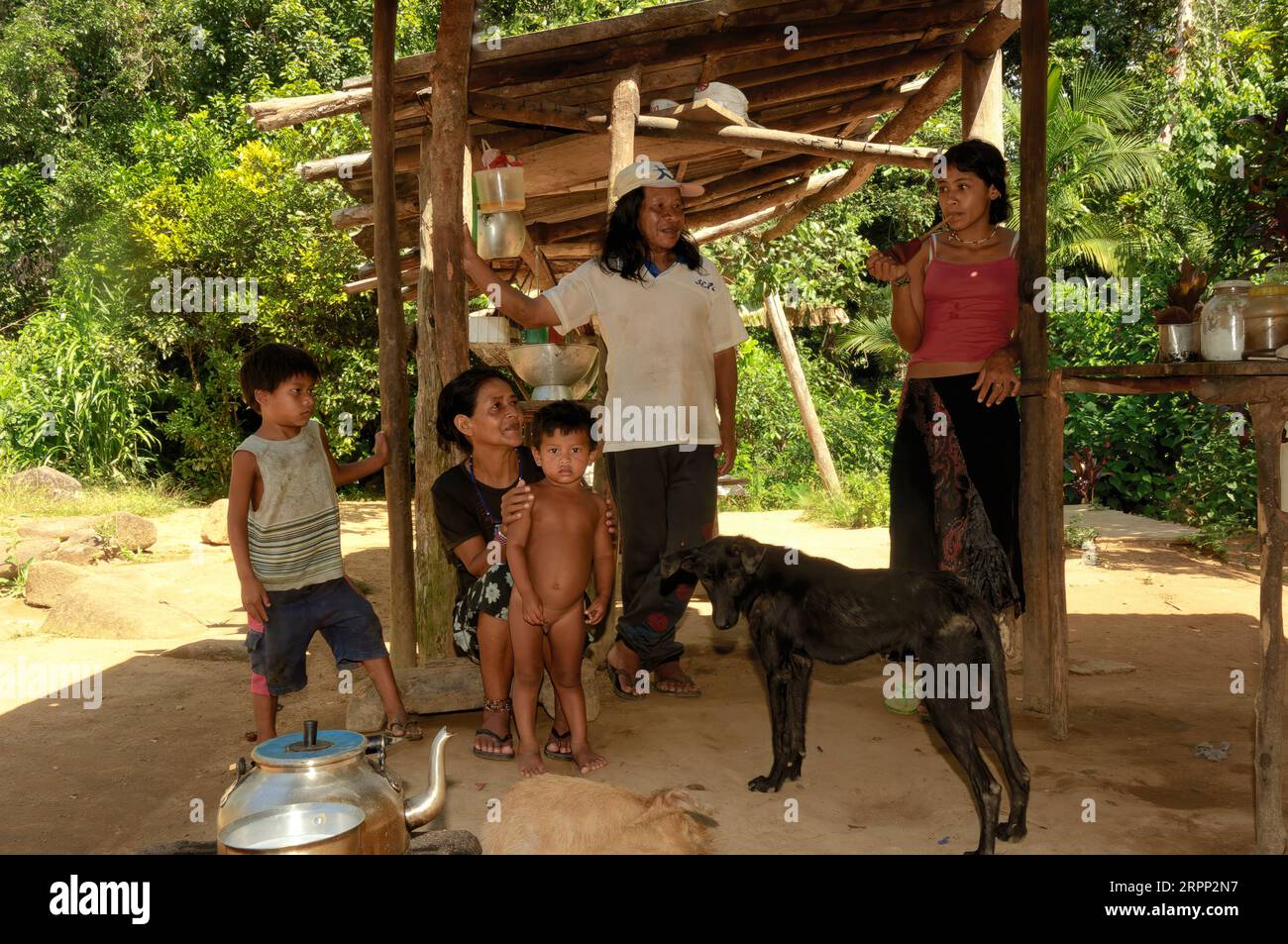 Famiglia Guarani, Stato di San Paolo, Brasile Foto Stock