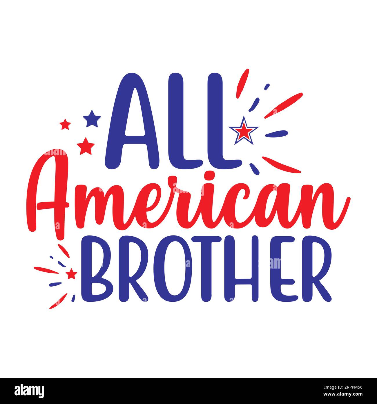design t-shirt all american brother typography, stampa tee, calligrafia, lettering, disegni t-shirt, T-shirt silhouette Illustrazione Vettoriale