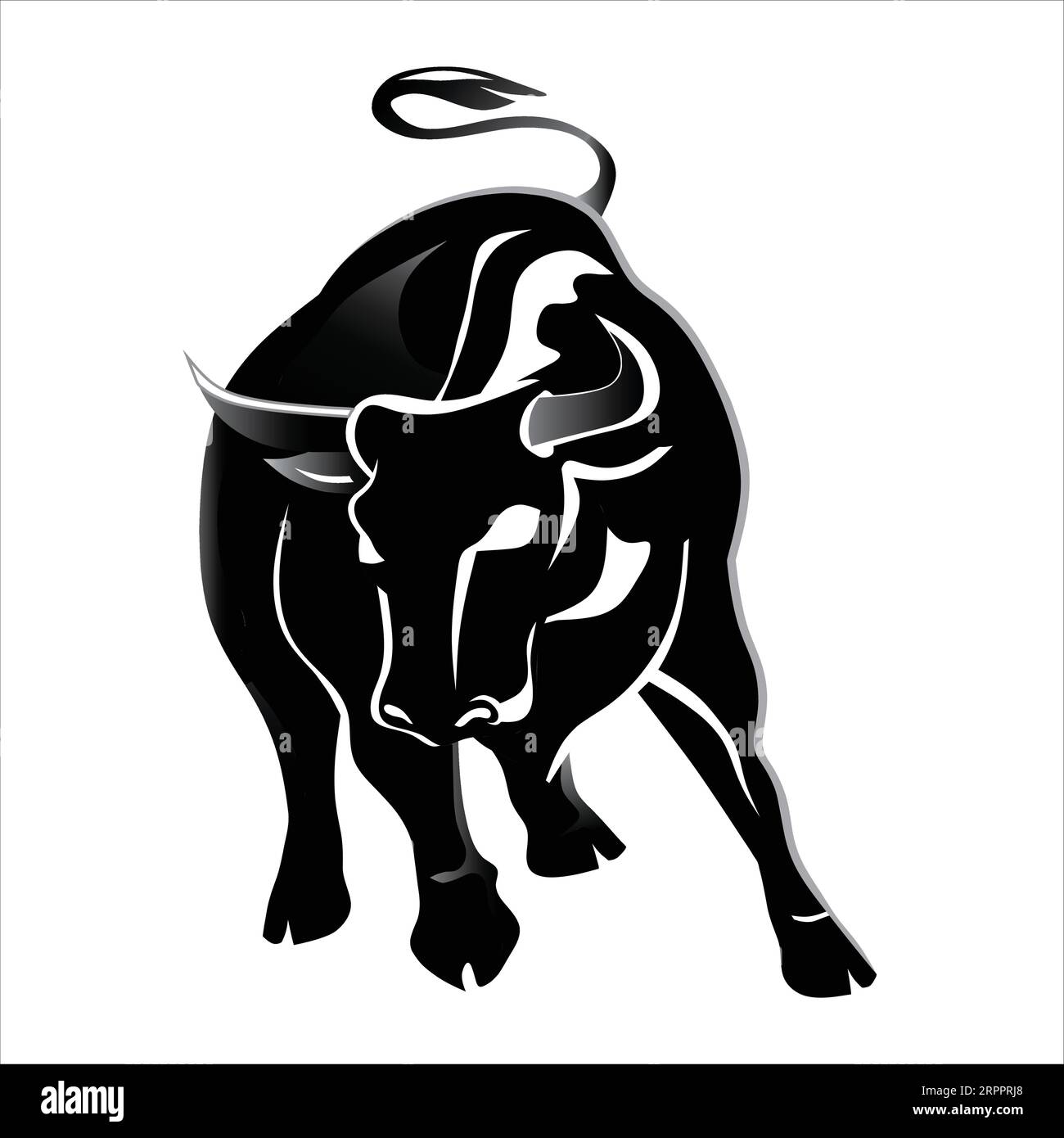 Angry bulls Design t-shirt tipografia nera, stampa tee, calligrafia, lettering, disegni t-shirt, T-shirt silhouette Illustrazione Vettoriale