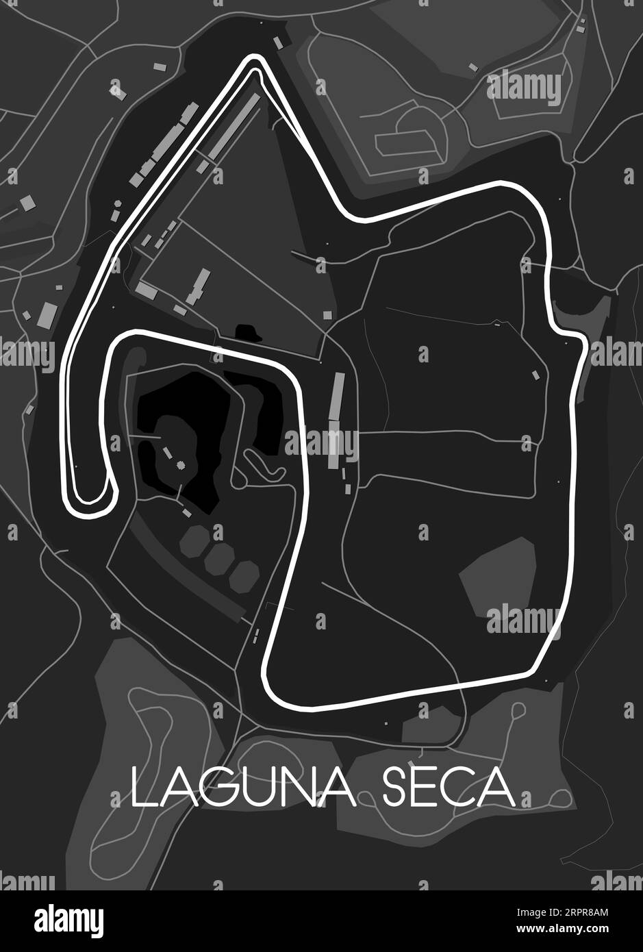 WeatherTech Raceway Laguna Seca mappa Illustrazione Vettoriale