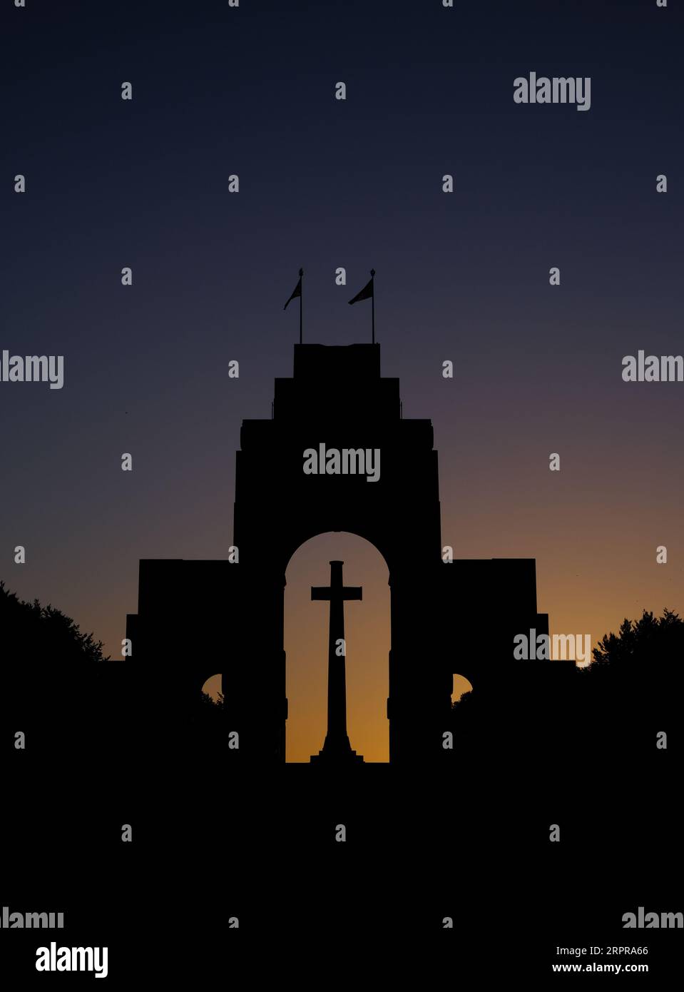 Thiepval Memorial alla scomparsa della somme all'alba Foto Stock