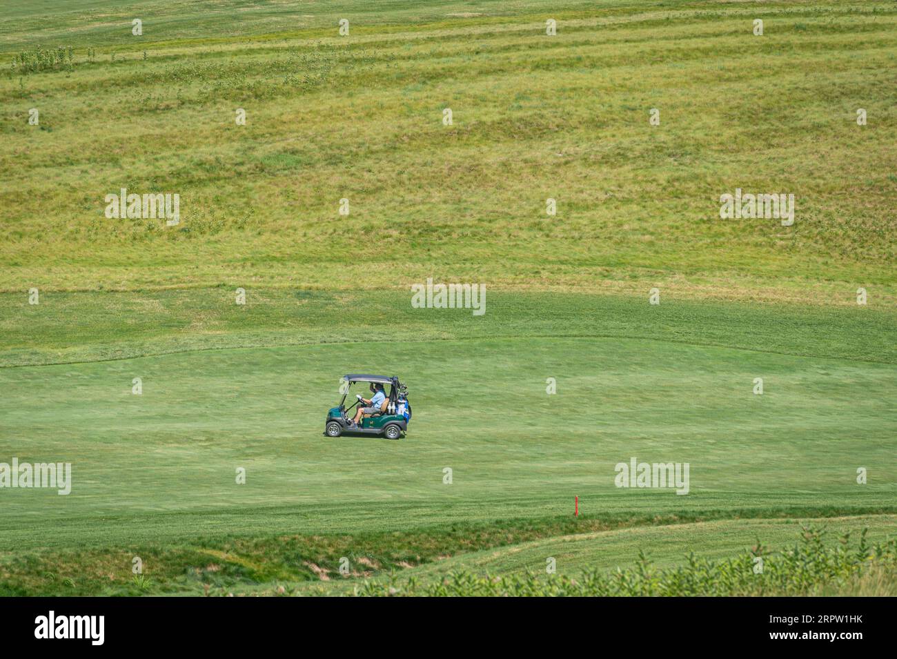 Golf cart sul campo da golf fairway, New Jersey USA Foto Stock