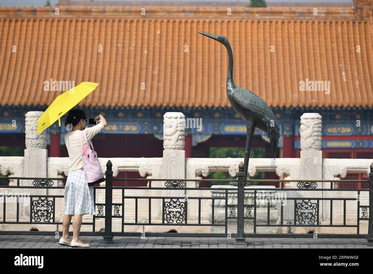 200501 -- PECHINO, 1 maggio 2020 -- Un visitatore visita il Museo del Palazzo a Pechino, capitale della Cina, 1 maggio 2020. Il Museo del Palazzo della Cina, conosciuto anche come la città Proibita, è stato parzialmente riaperto il venerdì, il primo giorno di un giorno festivo di cinque giorni. I visitatori devono effettuare prenotazioni online e il numero giornaliero di visitatori è limitato a 5.000. Il Museo del Palazzo ha smesso di ammettere i visitatori dal gennaio 25 per frenare la diffusione della nuova malattia da coronavirus COVID-19. CHINA-BEIJING-PALACE MUSEUM-RIAPERTURA CN LIXXIN PUBLICATIONXNOTXINXCHN Foto Stock