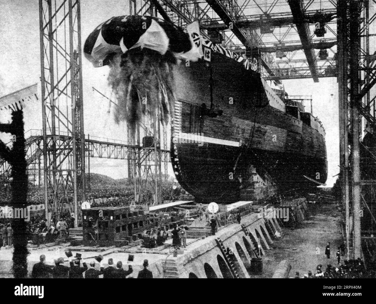 Lancio della corazzata giapponese Haruna, 14 dicembre 1913 Foto Stock