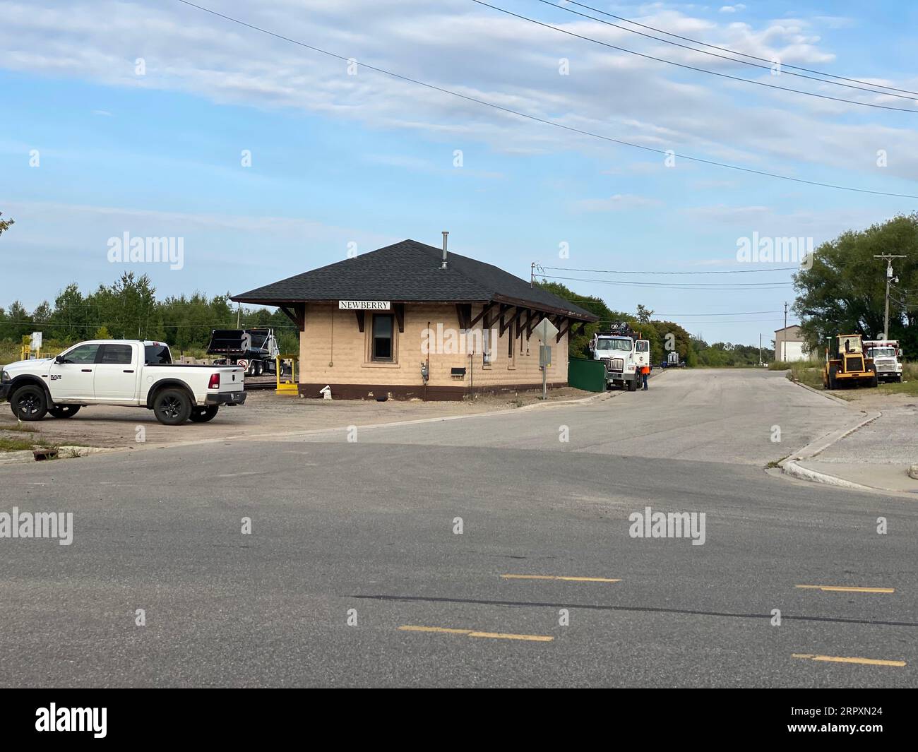 Vecchia stazione ferroviaria di Newberry, Michigan Foto Stock