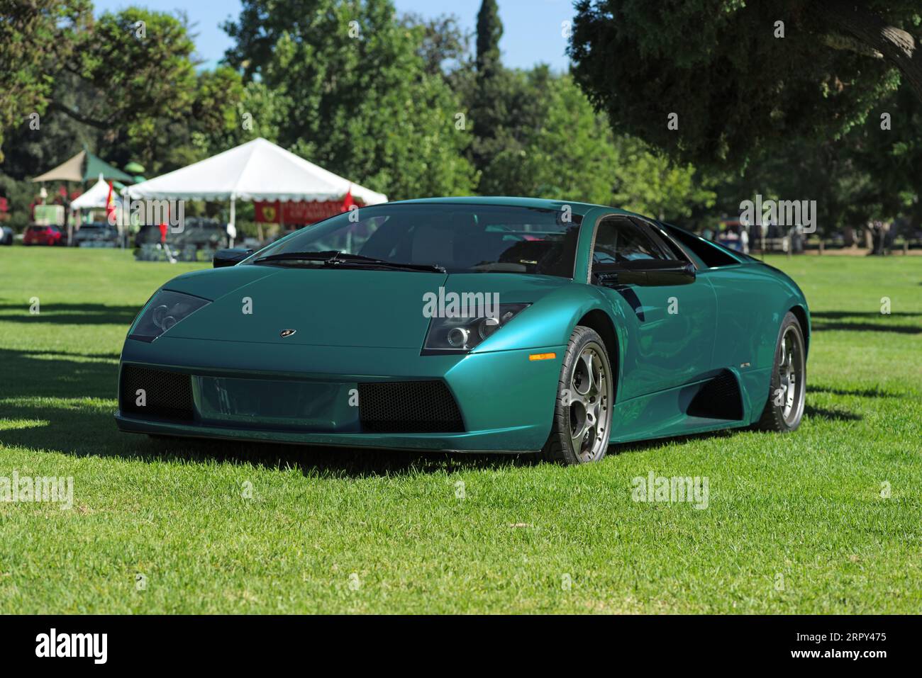 Auto Lamborghini Murcielago parcheggiata su erba al Lacey Park. Foto Stock