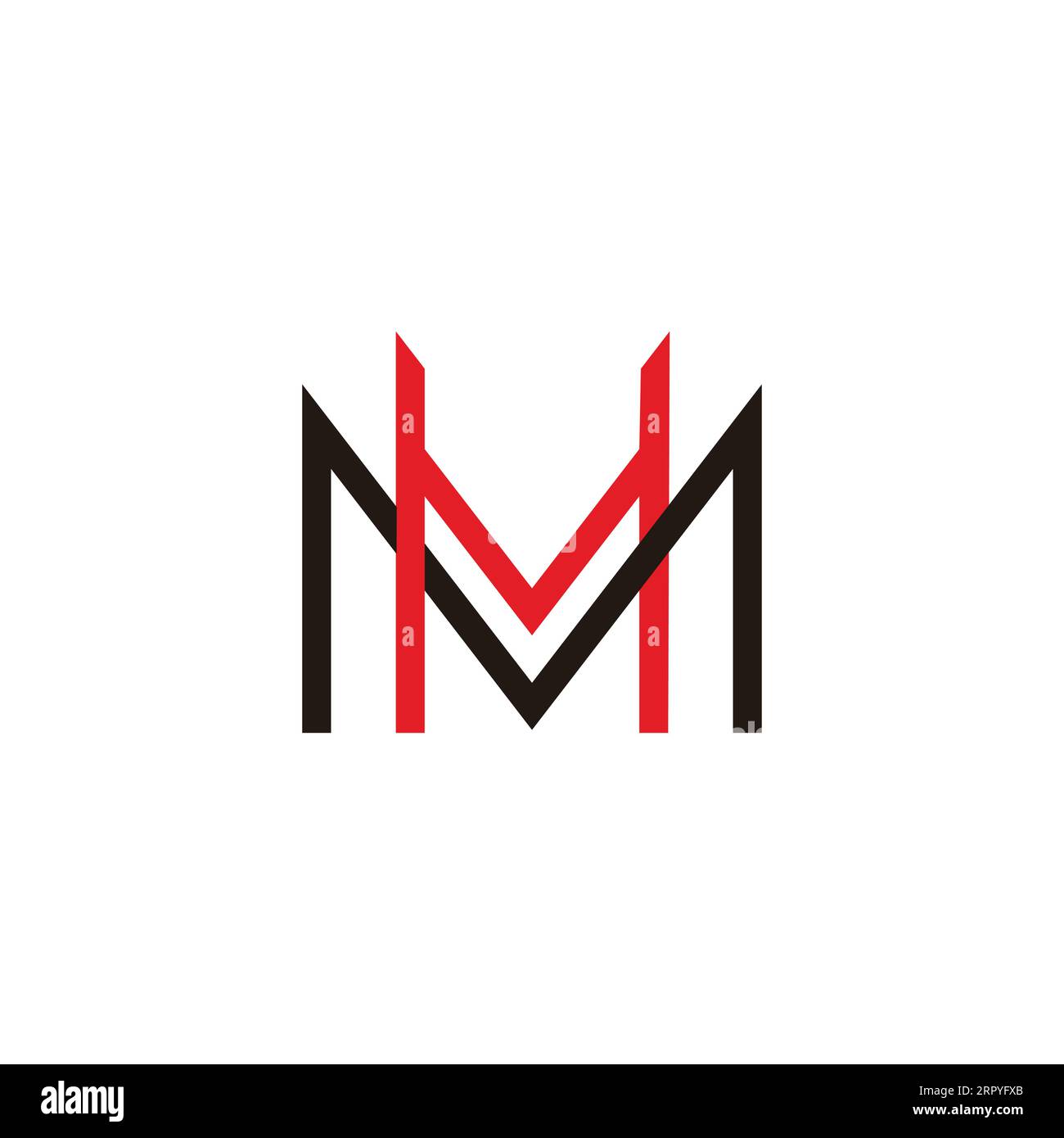 vettore logo a linea collegata colorata letter mh Illustrazione Vettoriale