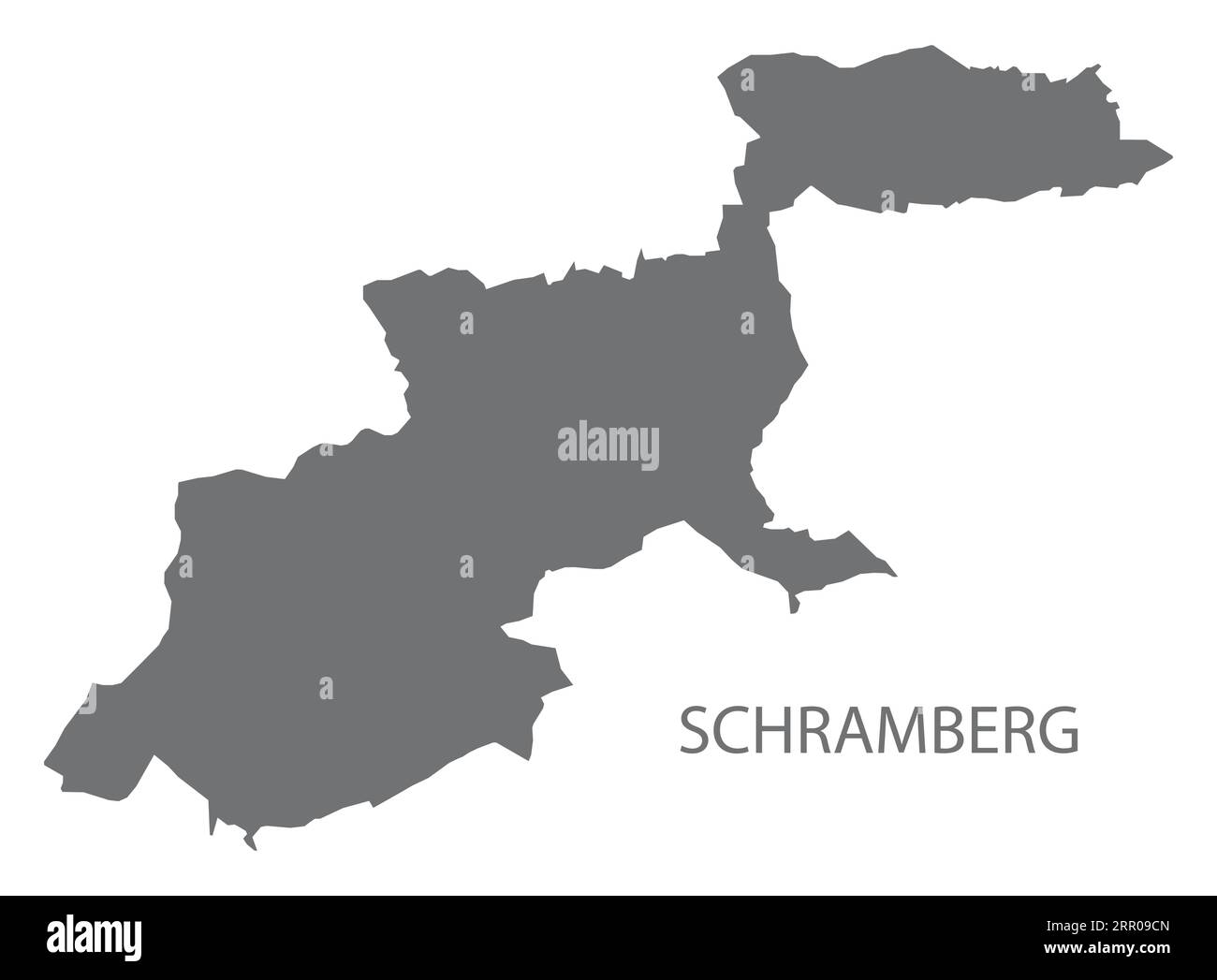 Schramberg mappa della città tedesca illustrazione grigia sagoma della silhouette Illustrazione Vettoriale